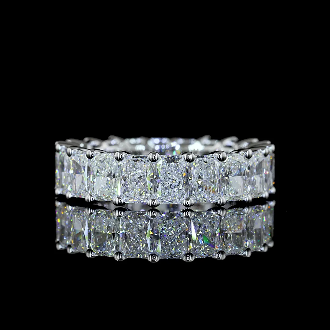 4.23 Cts 14k White Gold Radiant Shape Eternity Band Eternity Band