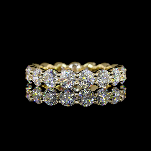 [EB14YRD250P] 2.59 Cts 14k Yellow Gold Round Shape Eternity Band Eternity Band