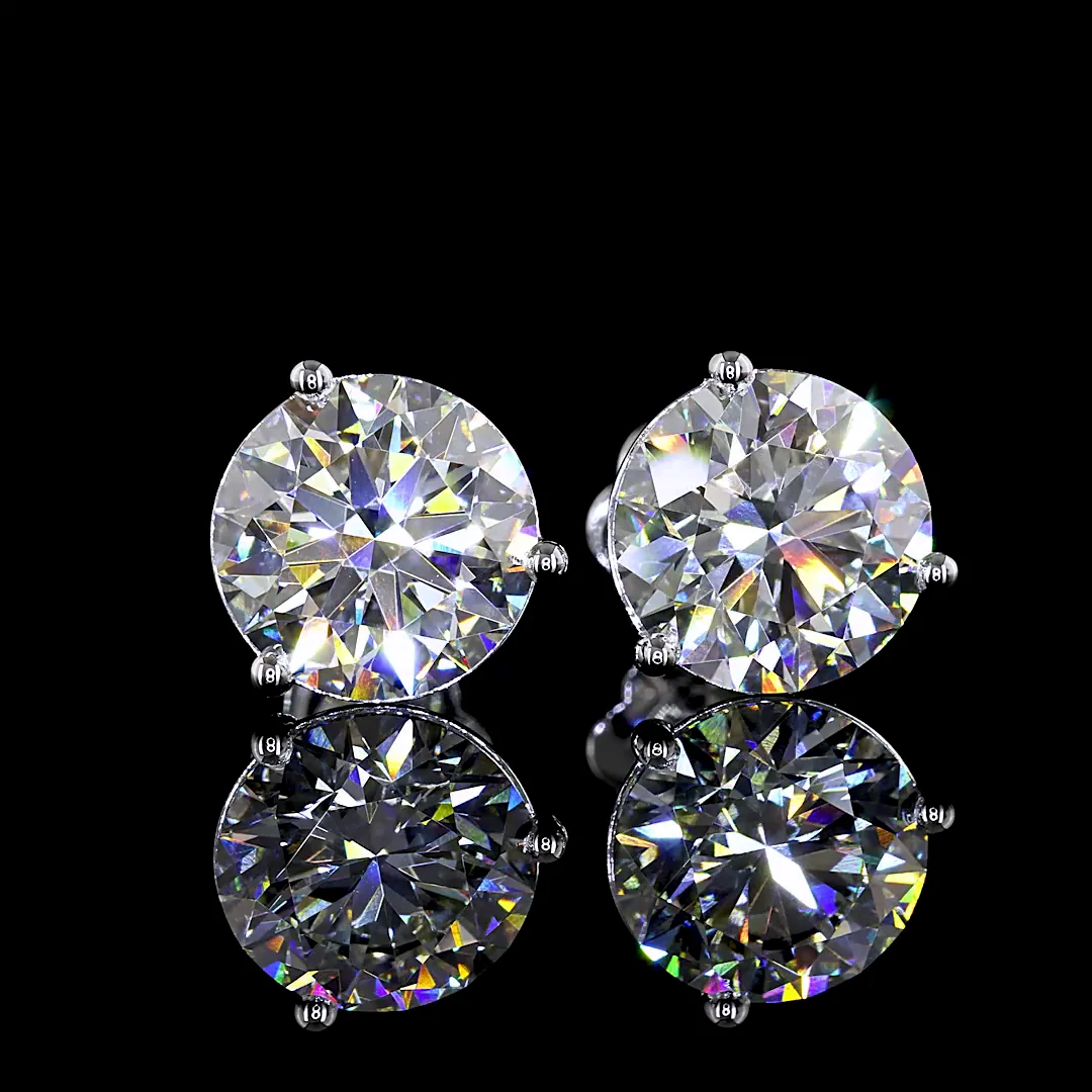 6.19 Cts 14k White Gold Round Shape Martini Earring