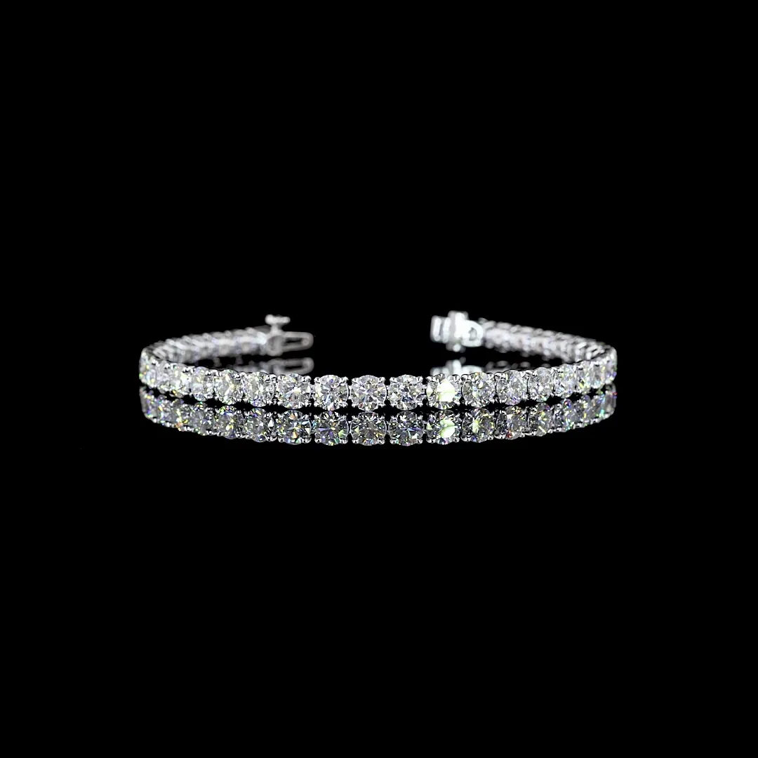 10.98 Cts 14k White Gold Round Shape Tennis Bracelet