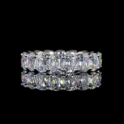 [EBPANCU550PNS] 5.7 Cts Platinum Antique Cushion Shape Eternity Band Eternity Band