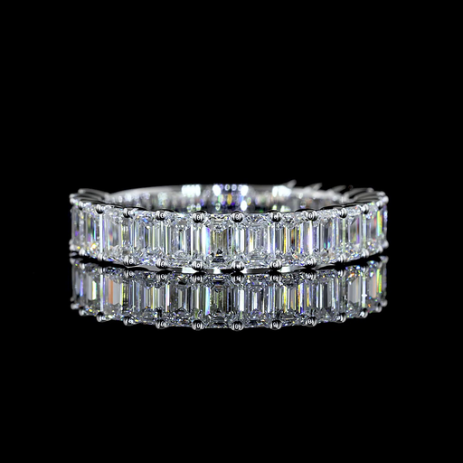 [EB14W3/4EM200PNS] 2.36 Cts 14k White Gold Emerald Shape 3/4 Band Eternity Band