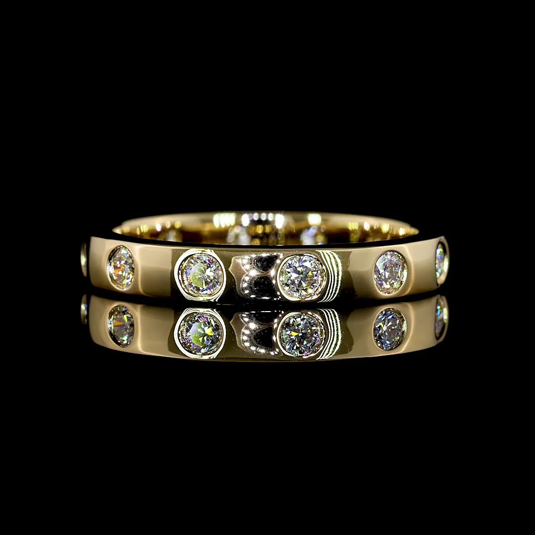 0.69 Cts 14k Yellow Gold Round Shape Eternity Band Eternity Band