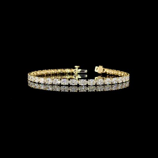[BC14YTSOV750PEW] 7.8 Cts 14k Yellow Gold Oval Shape Tennis Bracelet