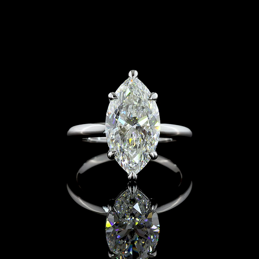 [RG14WSOMQ400PNS] 4.17 Cts 14k White Gold Marquise Shape Solitaire Ring